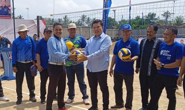 HUT Partai Demokrat ke-21, DPC Lampung Timur Adakan Turnamen Bola Voli Tingkat Dapil