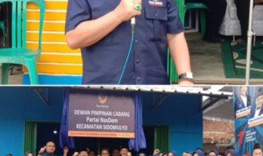 Herman HN Hadiri Peresmian Kantor DPC Partai Nasdem Di Kecamatan Sidomulyo