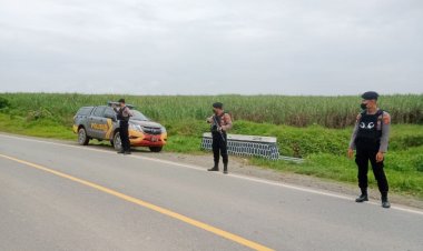 Lokasi Rawan Kecelakaan Jadi Sasaran Patroli Samapta Polres Tulang Bawang