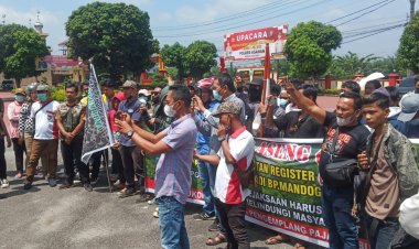 Massa GM PPMA dan Koptan HST Mandoge Geruduk Mapolres, BPN dan Kejari Tuntut Tangkap Penggarap Hutan