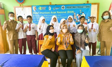 Puskesmas makartitama melaksanakan giat BIAN (Bulan Imunisasi Anak Nasional)