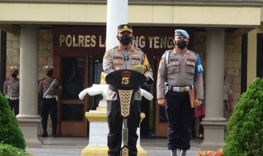 Kapolres Lampung Tengah Pimpin Apel Gelar Pasukan Ops Patuh Krakatau 2022