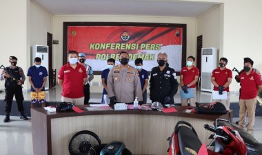 Satreskrim Polres Demak Tangkap Tiga Pelaku Curanmor dan Satu Pelaku Curas