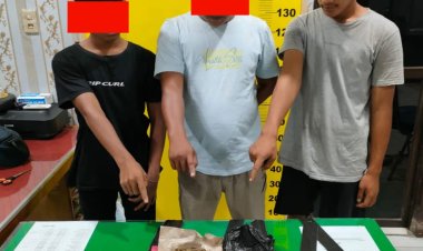 Diduga 3 Pria Pengedar Narkotika di Kelelurahan Bagan Asahan diamankan SatRes Narkoba Polres Asahan.