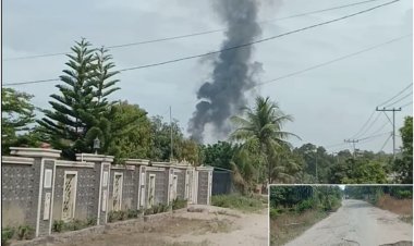 Jalan lintas Kabupaten di Nagori Bandar Tinggi jalan banyak hancur,  PKS keluarkan Asap menghitam