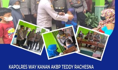 Kapolres Way Kanan AKBP Teddy Rachesna Tinjau Lokasi Vaksinasi di Baradatu