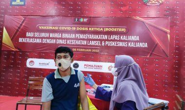 Seluruh Warga Binaan Lapas Kalianda Sukses Divaksinasi Booster Covid-19