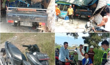 Mobil Pick Up Menubruk Warung, lakalantas di Acces road PT. Inalum