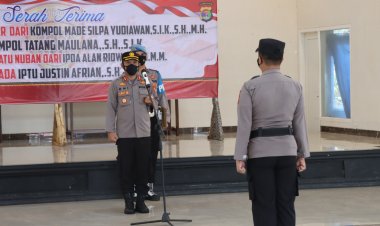 Dua jabatan Kapolsek Hari ini Diserah Terimakan Oleh Kapolres Lampung Tengah