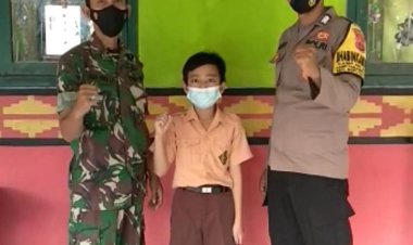 Lindungi Anak Dari Covid-19, Polres Lampung Tengah Gelar Vaksin Anak Umur 6-11 Tahun Ke Sekolah-Sekolah