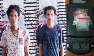 Asyik Konsumsi Narkotika, Dua Orang Pria Ditangkap Polisi di SD Negeri 1 Menggala