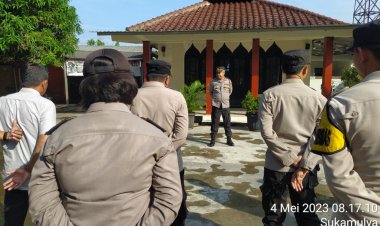 Kanit Binmas Akp Jakariyanta,Pimpin Apel Pagi Bersama Personil Polsek Cikupa, Tetap Siapsiaga Penjagaan Sispam Mako Antisipasi Gangguan Kamtibmas Wilayah