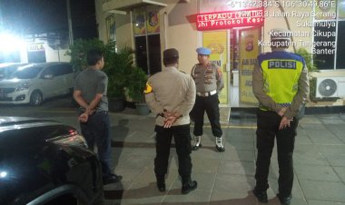 Apel Malam Cipkon Antisipasi Guantibmas di Mako Polsek Cikupa dipimpin Pawas IPDA Mahdi. SH Polsek Cikupa Polresta Tangerang