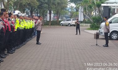 Apel Gabungan pengamanan antisipasi Hari Buruh Internasional / May Day tahun 2023 di Darkum Polresta Tangerang