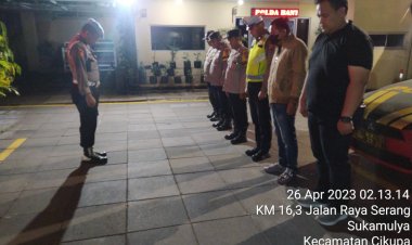 Apel Malam Cipkon Antisipasi Guantibmas di Mako Polsek Cikupa dipimpin Pawas IPDA Mahdi SH Polsek Cikupa Polresta Tangerang.
