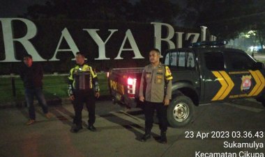 Pawas Kanit Lantas IPDA Udi Muhdi bersama Anggota Polsek Cikupa Polresta Tangerang Melaksanakan Patroli Mobile