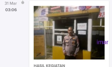 Anggota Polsek Cikupa Polsesta Tangerang Polda Banten, AIPTU FIRDAUS Melaksanakan Patroli Barcode Di Kawasan Ramayana Sabar Subur, Pesan Kamtibmas Ke Security