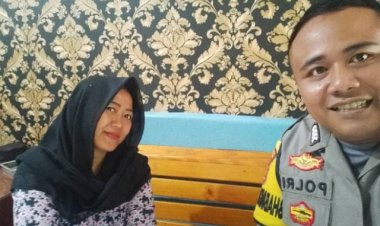 Bripka Hartanto anggota SABHARA polsek Cikupa menyambangi Ibu Umiyati