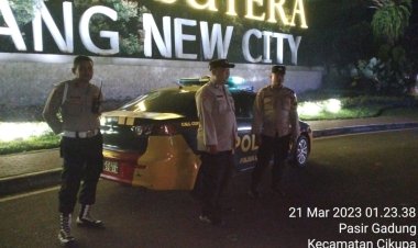 Antisipasi Kriminal Di Malam Hari, Personil Piket Polsek Cikupa Patroli Ops Cipkom