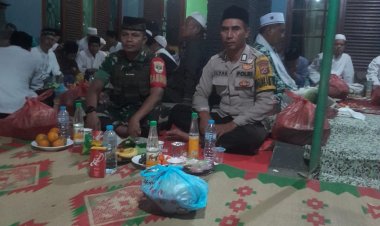 Bhabinkamtibmas Polsek Cikupa Hadiri Peringatan Isra Miraj dan Menyambut Bulan Suci Ramadhan di Desa Cibadak