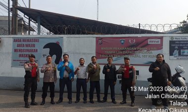 Polsek Cikupa Polresta Tangerang Polda Banten Kawal Aksi Rasa Buruh Menuju Gedung DPR RI Jakarta Dalam Rangka  Tolak Omnibus Law, Sahkan RUU