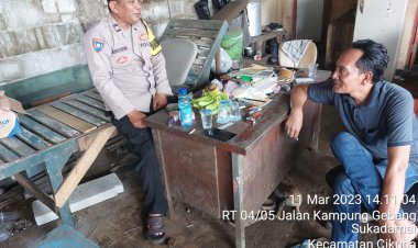 Personil Polsek Cikupa Bhabinkamtibmas Aiptu Mukhsodin: *Sambang* Kepada Warga Binaan Desa Sukadamai Harus Jaga Kamtibmas Nya Diingkungan