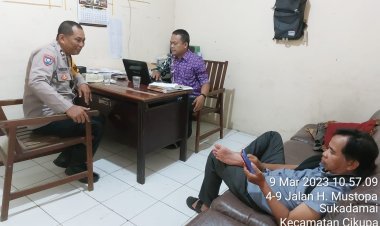 Anggota Bhabinkamtibmas Polsek Cikupa Polresta Tangerang Polda Baten Sambang* Kepada Ketua PPS Desa Sukadamai Tetap Bersinergi Selalu