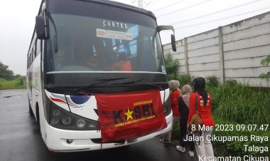 Pengamanan Keberangkatan Massa Serikat Buruh PUK KASBI PT. CLI Dan KASBI PT. KMK GS I ke Istana Negara di Jakarta