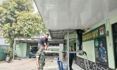 Kapten Inf Ali Maskuri SE, Danramil 05/Blrj Pimpin Langsung Dalam Pembenahan, Perbaikan Kantor Koramil