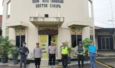 Pawas Kanit Lantas Ipda Udi Muhdi, Lakukan Apel Pagi Bersama Personil Polsek Cikupa Polresta Tangerang 