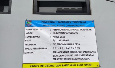 Belum Genap Satu Minggu, Proyek Penataan Halaman GSG Panongan Alami Retak-Retak Bagaikan Di Guncang Gempa Bumi