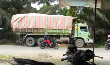 Truk Angkutan Batu Bara Terlihat Bebas Melintas Di Lintas Timur pada Siang Bolong.