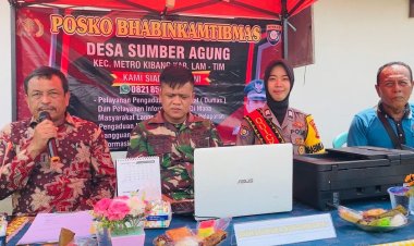 Polri dan TNI Membangun posko pengaduan masyarakat desa sumber agung