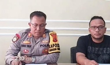 Kapolsek Babakan Madang memberikan penjelasan ke awak media di kantor dinas nya