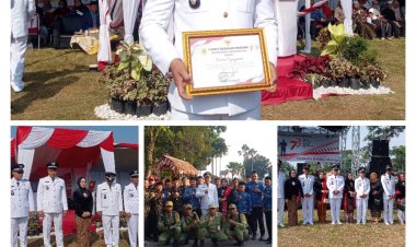 Desa cijayanti meraih piagam penghargaan desa tertib administrasi oleh Camat Babakan Madang