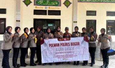 POLWAN POLRES BOGOR POLDA JABAR MELAKSANAKAN BAKTI SOSIAL BAKTI RELIGI DENGAN BERSIH - BERSIH RUMAH TEMPAT IBADAH DALAM RANGKA PERINGATAN HARI JADI POLWAN KE 75