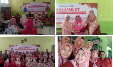 Lepas Sambut Kepsek SDN Nanggewer 02 Lama Dengan Kepsek Baru Berlangsung Khidmat