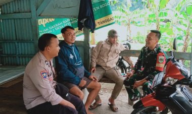 SINERGITAS Antara Bhabinkamtibmas dan Babinsa Eilayah Polsek Nanggung Secara Bersama - sama Dalam Menjalin Kemitraan Kepada Warga Binaannya
