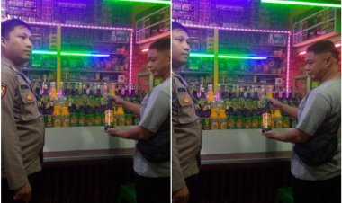 Bhabinkamtibmas Bersama Personil Polsek Ciawi Lainnya Lakukan Pencegahan Peredaran Miras Di Wilayahnya