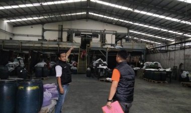 Polsek Citereup Polres Bogor Gelar Olah TKP Terbakarnya Ruang Produksi di Salah Satu Pabrik 