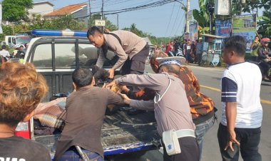 Pihak Kepolisan Polsek Ciampea Polres Bogor Gelar Olah TKP Laka Lantas Yang Akibatkan Dua Orang Meningga Dunia