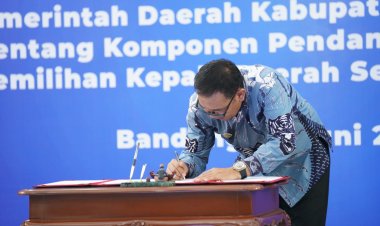 Iwan Setiawan Tandatangani Kesepakatan Komponen Pendanaan Pilkada Serentak 2024