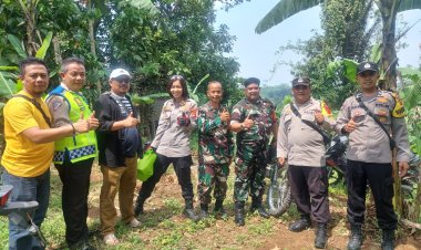 WUJUDKAN SINERGITAS TNI POLRI POLSEK KLAPAJUNGGAL LAKUKAN SAMBANG WARGA BERSAMA - SAMA