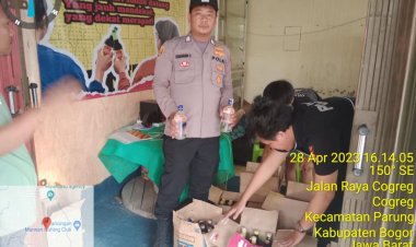 Respon Cepat Aduan Masyarakat, Polsek Parung Amankan Berbagai Jenis Minuman Keras