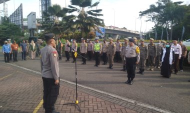 Polres Bogor Polsek Babakan Madang Gelar Apel Gabungan Tingkat Kec Babakan Madang Dalam Rangka Kesiapan Pospam Ketupat Lodaya Tahun 2023.