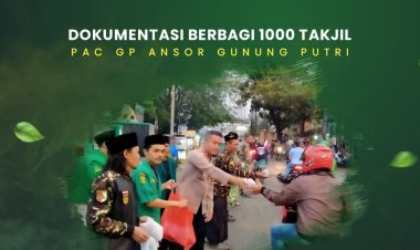 Polsek Gunung Putri Bersama PAC GP Ansor Gunung Putri Berbagi Takjil Kepada Pengguna Jalan