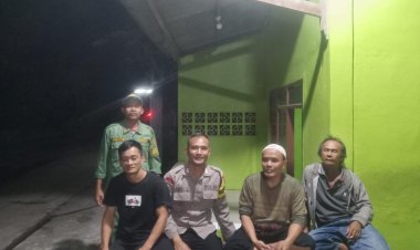 Bhabinkamtibmas Polsek Babakan Madang Polres Bogor, Gelar Siskamling Bersama Warga
