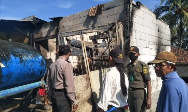 Sebuah Pom Mini Pengisian BBM Terbakar, Pihak Kepolisan Lalukan Penyelidian
