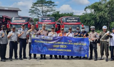 Jelang Arus Mudik Lebaran, Satlantas Polres Bogor Polda Jabar Gelar Ramp Check Bus Di PO Bus Agra Mas