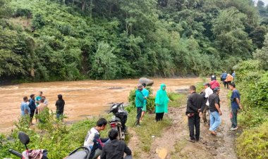 Polsek Babakan Madang Lakukan Pencarian Warga Yang Hanyut di Aliran Sungai Cigede